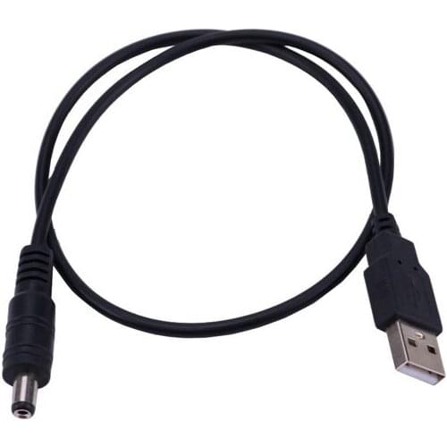 50cm USB Port to 5.5x2.1mm DC5V Male Jack Power Cable Connector 19.7 Inch Cable Adapter for LED Flexible Strip Light Lamp Ruban