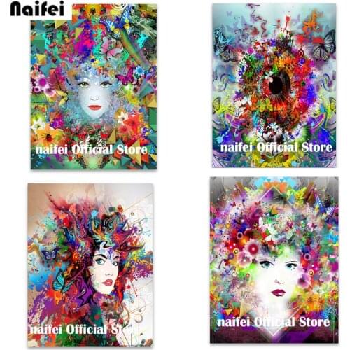 Abstract 5D DIY Diamond Embroidery Doodleart Woman Cross Stitch Full Drill Diamond Painting Flower Rhinestones Mosaic Home Decor