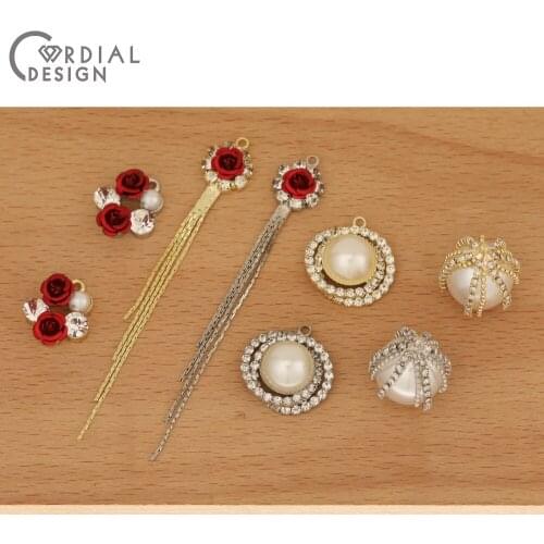 Cordial Design 50Pcs Earrings Accessories/Connectors/CZ Charms/Claw Chain/DIY Making/Hand Made/Jewelry Findings & Components
