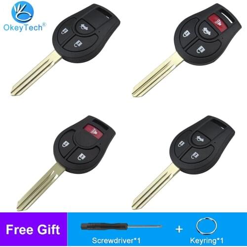 OkeyTech 2 3 3+1 Buttons Auto Replacement Remote Key Shell Case Fob For NISSAN Micra K14 Car Styling Keyless Entry Alarm Cover