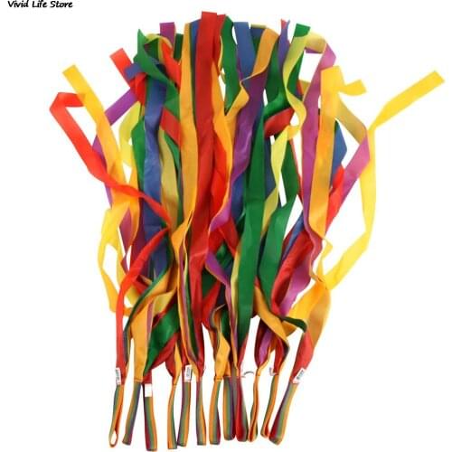 Children Traditional Retro Rainbow Streamer Dance Interactive Color Ribbon Toys for Children Interactive Games