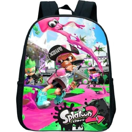 Children 12 Inch Splatoon 2 Kindergarten School Bag Toddler Cartoon Backpack Boys Girls Anime Primary BookBags Kids Bagpack Gift