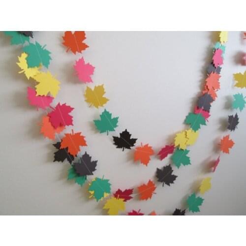 Primary color Leaf Garland - Leaves, Fall In Love, Love is sweet, paper garland, Paper leaves, leaves garland, fall weddings