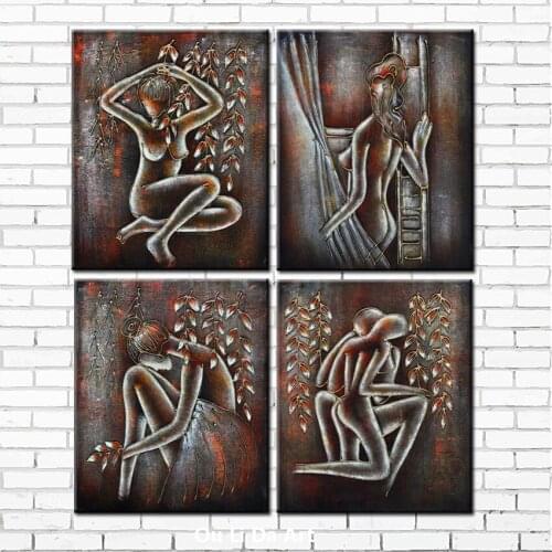 Free shipping abstract nude art painting figure canvas prints oil painting on canvas wall art decoration picture