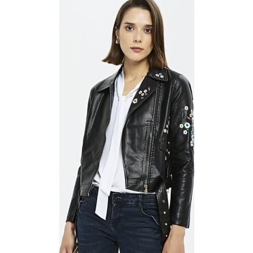 Slim Motorcycle Biker Faux Leather Jackets Women Autumn Short Zipper Pink Faux Leather Jacket Soft Pu Female Black Woman Coats