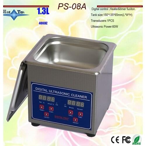 Globe 110V/220V PS-08A 60W small Digital Ultrasonic Cleaner 1.3L for glasses ,,razor, Jewellery Clean free basket
