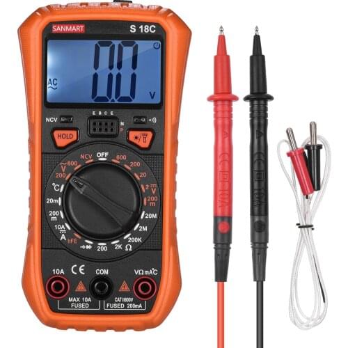 Mini Handheld Digital Multimeter 2000 Counts Manual Range True RMS Universal Tester Multi-functional Measuring DCV ACV DCA
