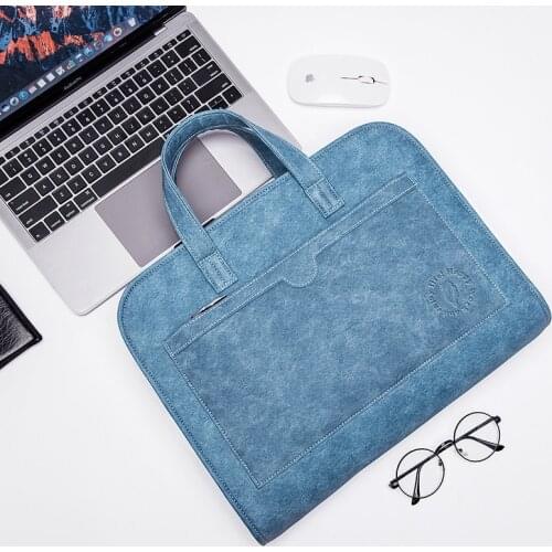 Fashion PU Leather women Laptop Bag Notebook Carrying Briefcase for Macbook Air 13.3 14 15.6 inch men Handbags shoulder Bag