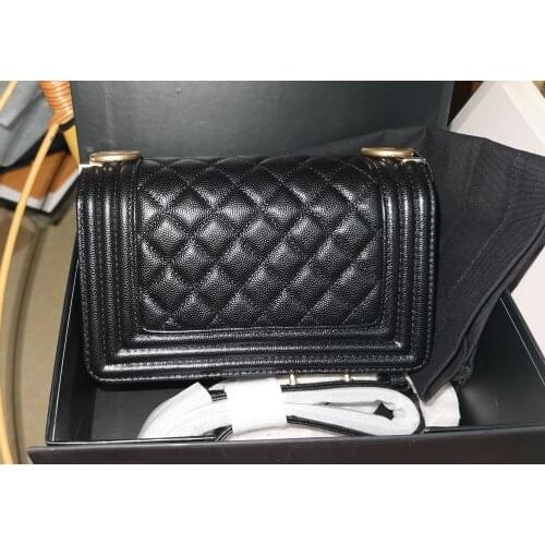 Fashion womens Caviar pattern Chain shoulder bag real leather bag women Chain bag top quality caviar Messenger bags20cm small