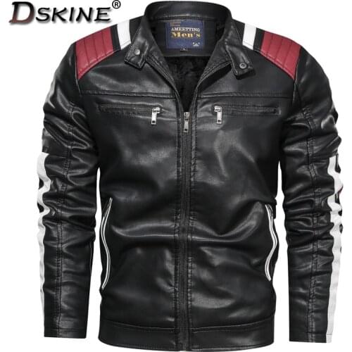 Vintage Motorcycle Jacket 2021 Autumn and Winter Mens Keep Warm Fashion Casual Water Proof Pilot Leather Jacket Fleece Pu Coat