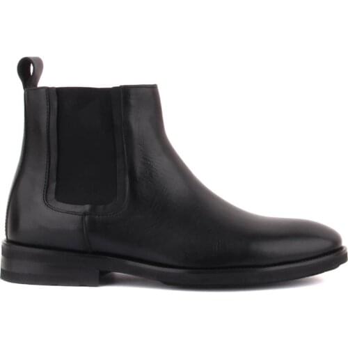 Sail-Lakers Black Leather Step-in Men Boots