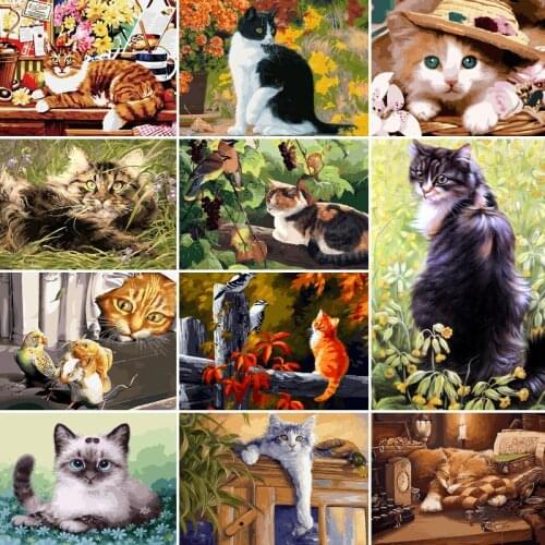 50/65/75CM DIY Painting By Numbers Animals lovely Kit Coloring By Numbers Wall Art Picture Acrylic Paint On Canvas Home Decor