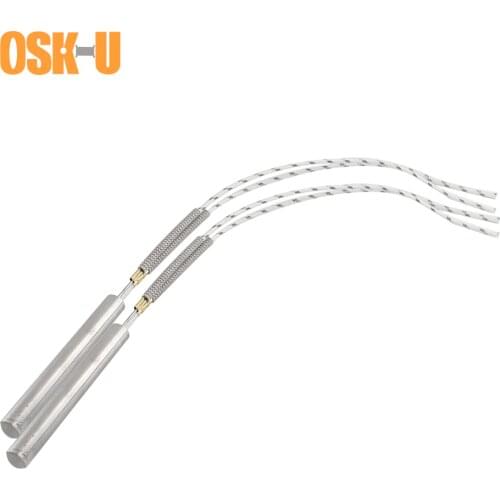 2PCS Electric Cartridge Heating Resistance Element 220V 10mm Tube Diameter Stainless Steel Cartridge Heater Element