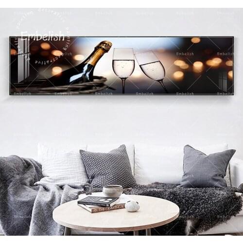 Large Size Romantic Food Wall Pictures For Kitchen Dinning Room Home Decor Posters Wine Glass HD Print Canvas Oil Paintings