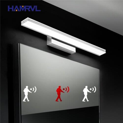 Wall Lamp Led PIR Motion Sensor Switch Modern,LED Mirror Light Stainless Steel Waterpro of Cosmetic Acrylic Light for Bathroom