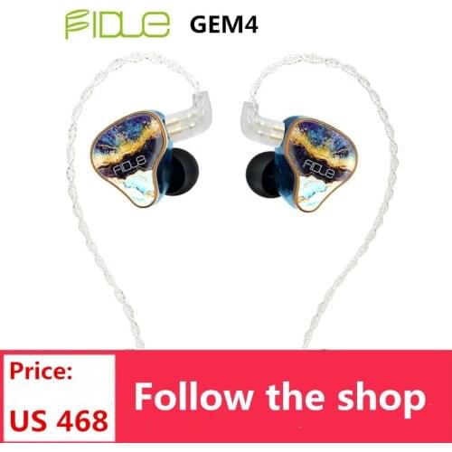 FIDUE GEM4 4BA Earphones HiFi Headphones with Detachable Cable IEMs