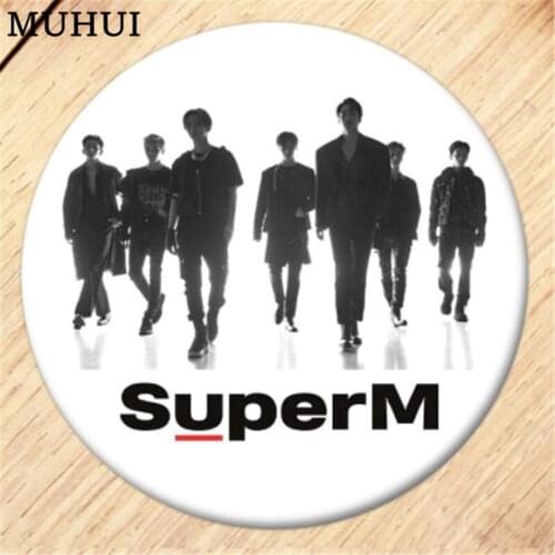 2019 New Kpop Group SupeM Brooch Pin KAI MARK TEN Badges For Clothes Backpack Decoration Jewelry B140