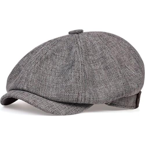 New mens casual newsboy hat spring and autumn thin retro beret hat fashion wild casual hat unisex wild octagonal hats