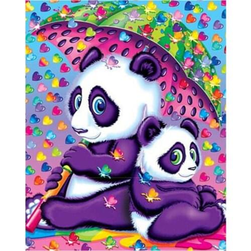 New Arrivals Cartoons Cute Panda DIY Full Round Diamond Painting 3D Embroidery Cross Stitch Rhinestone Mosaic Home Dector Y555