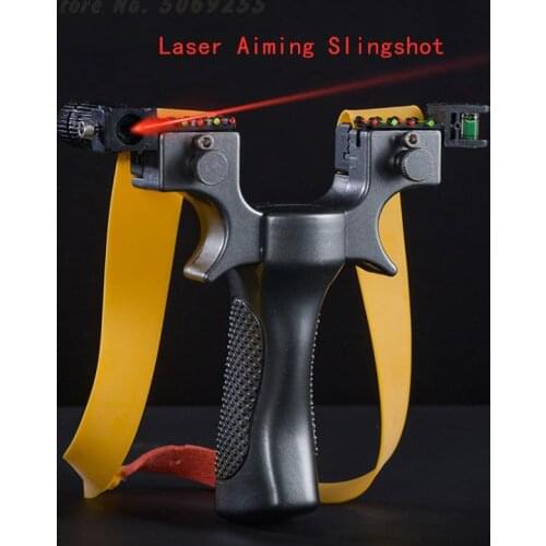 New Professional Outdoor Laser Aiming Slingshot Resin Laser Slingshot Resin Shooting Slingshot Catapult With Flat Rubber Band