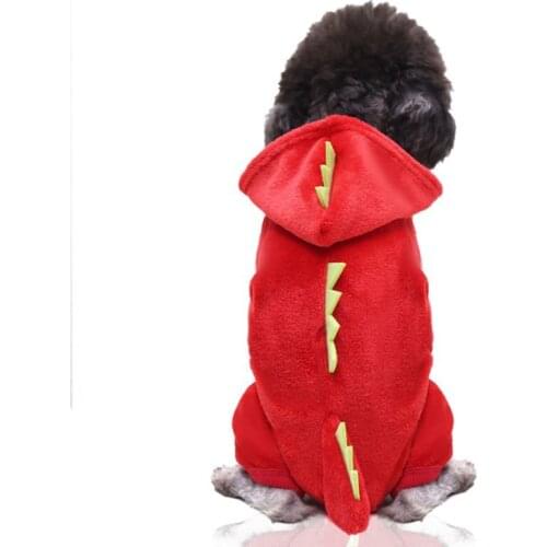 Pet Dog Cat Clothes Funny Pet Dinosaur Costumes Puppy Cat Winter Warm Dog Coat Fleece Hoodies Sweater Small Dog Kitten Clothing