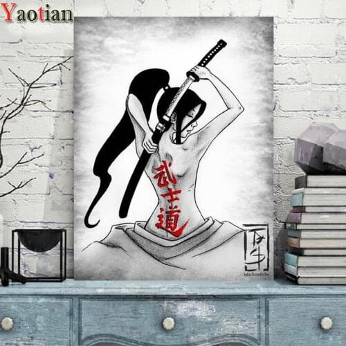 Full Square/Round Diamond Painting Mosaic Diy Japanese Bushido Samurai 5d Diamond Embroidery Cross Stitch Home Decoration