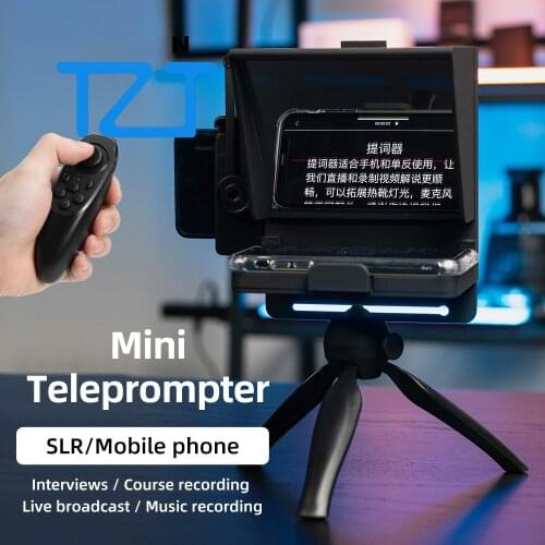 TZT T303 Mobile Phone Portable Teleprompter with Remote Control for Phone DSLR Recording Video Live Broadcast