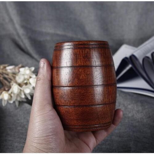 Handcraft Wood Tea Cup Vintage Beer Cup Big Belly Coffee Tea Beer Tumbler Drinkware Kitchen Bar Accessories SN770
