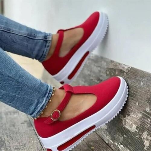 2021 Women Shoes New Summer Sandals Thick Bottom Platform Flat Shoes Ladies Wedges Sandals Buckle Strap Casual Female Footwear