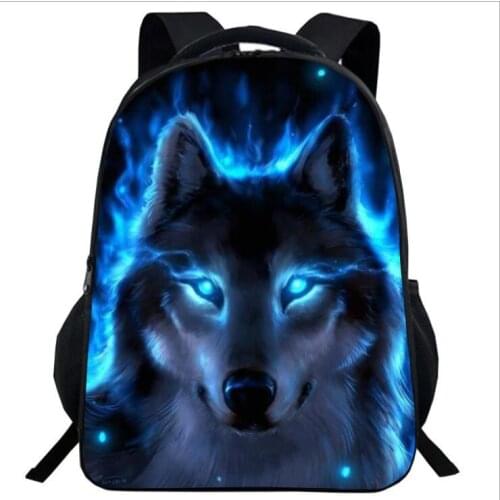 Wolf Print Schoolbags for Children Cool Student Kids Bookbags mochila infantil Animal Teenager Girls School Bag