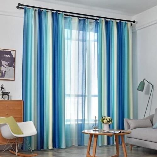 Modern Mediterranean curtain rainbow screen shade curtain for bedroom living room balcony French curtain home decoration curtain