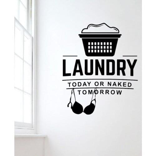 Laundry Rooms Wall Sticker Classic Laundry Phrase Wall Decor Laundry Washroom Art Murals Decoration Wallpaper Poster