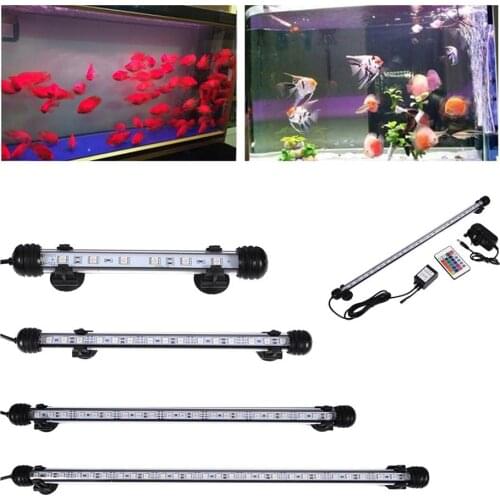 16 Color Aquarium LED Light Fish Tank Aquatic Plant Growing Light Submersible Waterproof Bar Strip Lamp 18/28/38/48CM 24 Keys 4