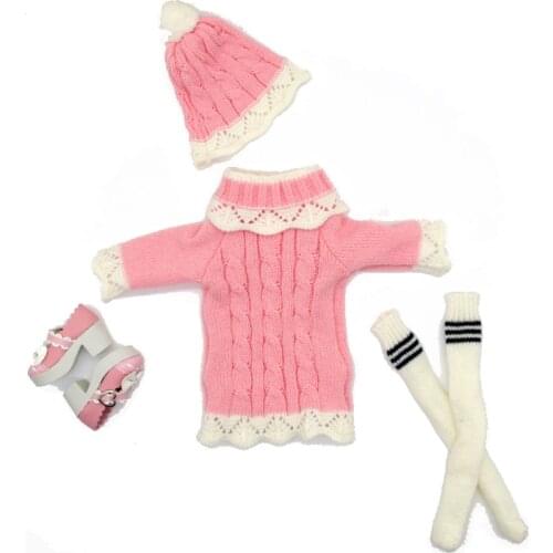 1 Set Sweater Clothes for 60cm BJD Dolls Dress Accessories Socks Doll Clothes with Shoes Toy Suit for bjd Toys for Girls Gift
