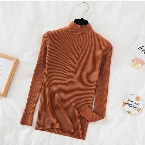 Sweater Women Turtleneck Basic Casual Knitted Jumpers Korean Ladies Sweaters Slim Pull Femme Top Elasticity Winter Warm Pullover