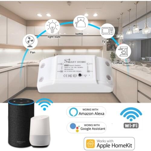 Wifi Smart Switch Home Moudle 10A 90-250V Light Breaker Timer Voice Control For Apple HomeKit Alexa Google Home