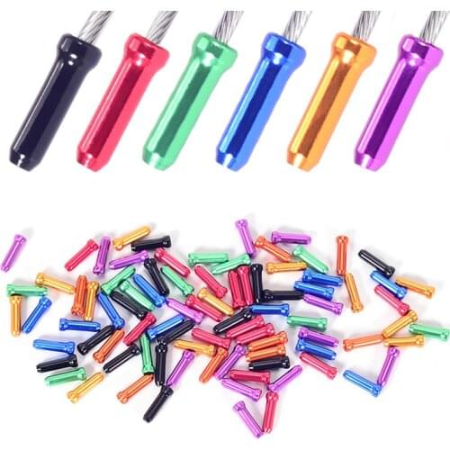 20pcs/set Bicycle Brake Cable Aluminum Alloy Tail Cap 8-color Bicycle Brake Cable End Protective Cover Bicycle Accessories