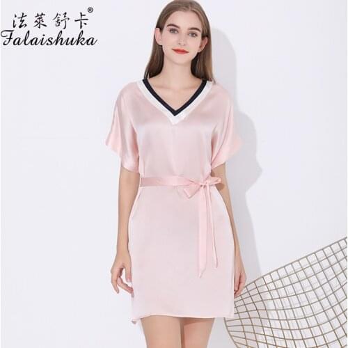 16 momme 100% silk Princess dress women nightgown Noble sexy V-neck nightshirts sleepwear women sleepdress S5686