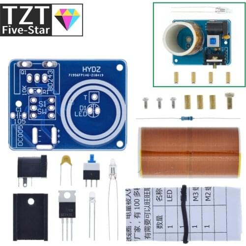 1PCS BD243 Mini Tesla Coil Kit Magic Props DIY Parts Empty Lights Technology Diy Electronics BD243C