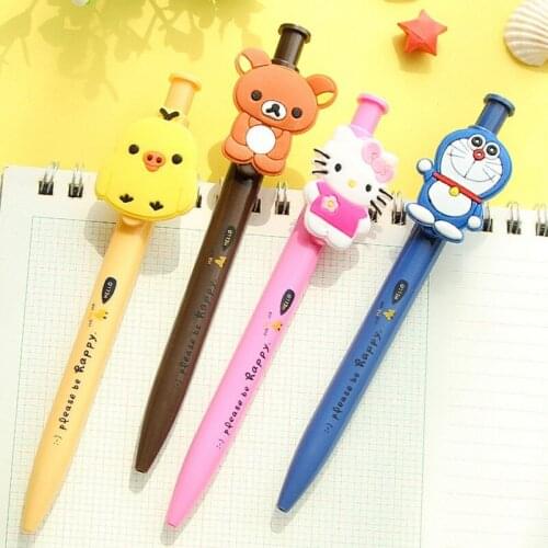 1 PCS Cartoon creatures stationery round beads office school gel pen Escolar Bolis Escolares Kawaii Novelty free shipping