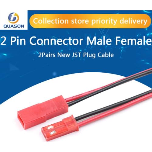 20pcs 2 Pin Connector Male Female JST Plug Cable 22 AWG Wire For RC Battery Helicopter DIY LED Lights Decoration