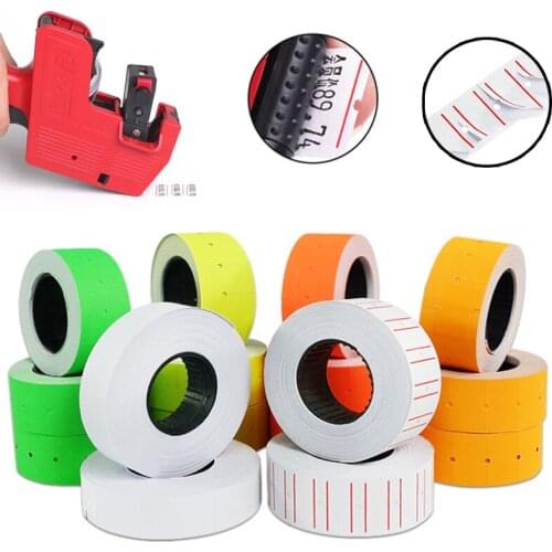 10 Rolls Adhesive Price Labels Paper Tag Sticker Single Row Label for MX-5500 Price Gun Labeller Suitable For Grocery 21mmX12mm