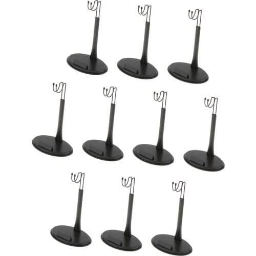 10Pcs Black 1/6 Scale 12inch Action Figures Dolls Dollhouse Display Stand Base Holder Adjustable Height
