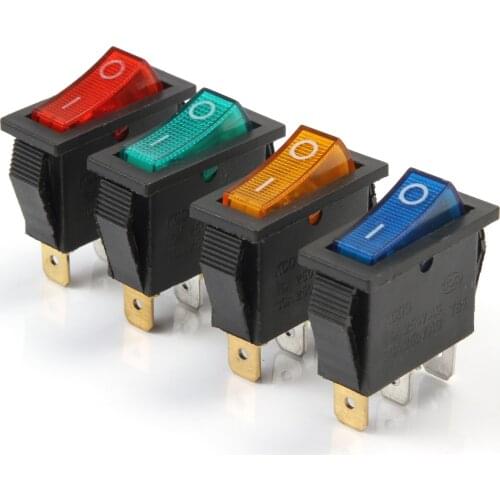 10pcs KCD3 Rocker Switch ON-OFF 2 Position 3 Pin Electrical equipment With Light Power Switch 16A 250VAC/ 20A 125VAC