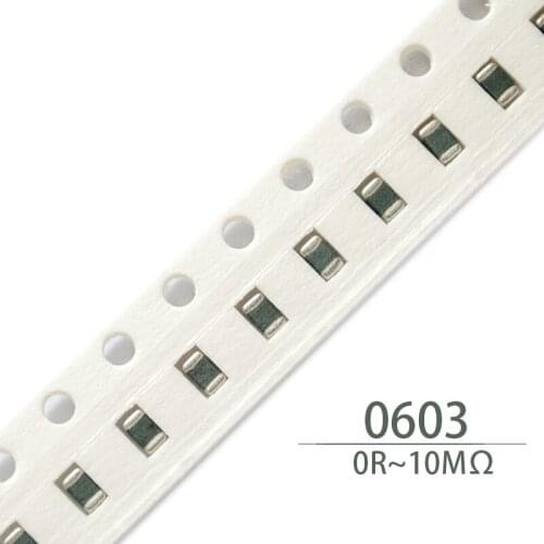 100Pcs 0603 chip resistor resistors SMD 1/8W 620K 680K 750K 820K 910K 1M 1.1M 1.2M 1.3M 1.5M 1.6M 1.8M 2M 2.2M 2.4M 2.7M 3M