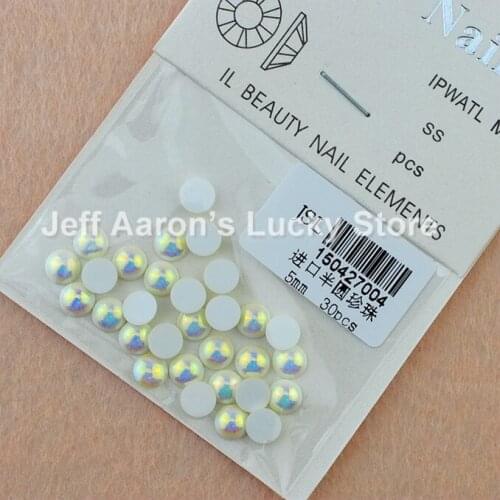 5 Sizes High Quality White AB 3D Nail Glitter Rhinestone Pearls For Nail Art Decoration Nail Supplies Tools 2mm to 6mm available