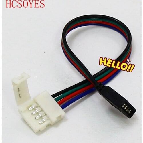 5pcs No soldering 4PIN Cable PCB Board Wire to 4 Pin Female Adapter 10mm 5050 RGB LED Strip light connectors