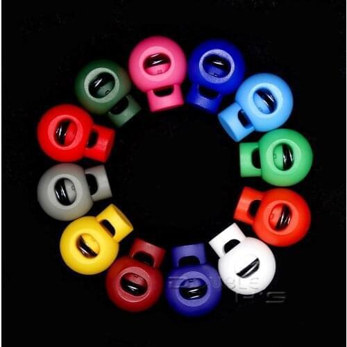 50pcs/lot Colorful Ball Cord Lock End Stops Round Toggle Stopper for Sport Cloth Bag Accessories