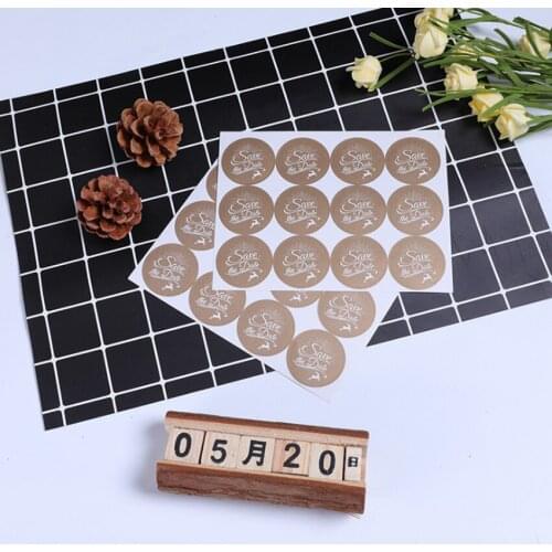 600pcs Round "Save The Date" Design Adhesive Sticker Labels Seals 3.5cm Gift Stickers For Wedding Seals Creative Decor