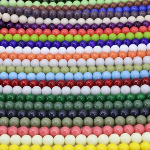 8mm Candy Color Loose Beads Round Bake Paint Glass Ball Jewelry Fit for Diy Necdklace/bracelet Spacers Accessories 15inch B3249
